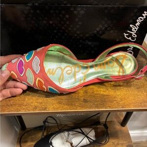 Sam Edelman lips pink slingback sandal flats size 7.5
